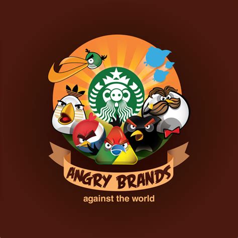 Angry Brands Logos Famosos Com Pássaros De Angry Birds