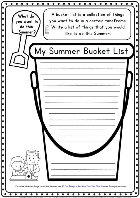 Summer Worksheet First Grade
