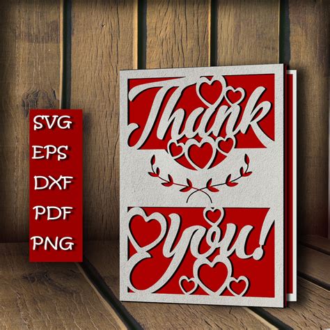 Thank You Card Svg Papercut Lasercut Cricut Joy Card Svgthank Etsy