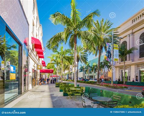 Los Angeles California View Of Rodeo Drive During Sunny Day In