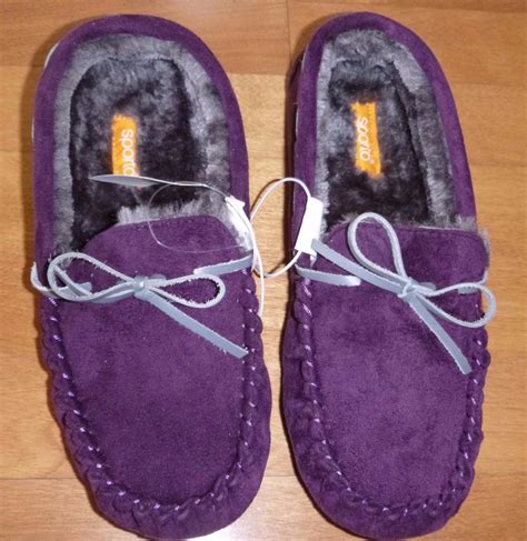 Womens Sporto Moccasin Slippers House Shoes Size 7 10 Nwt Red Plum