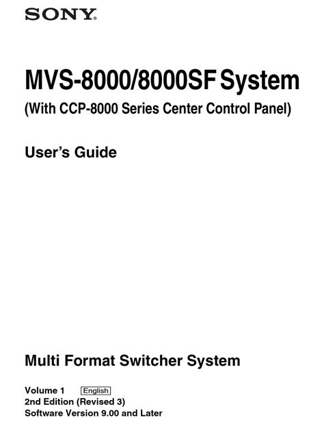 Sony Mvs 8000 User Manual Pdf Download Manualslib