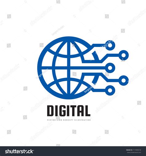 Digital World Vector Business Logo Template Stock Vector 717499318