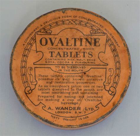 vintage ovaltine tablets advertising chemist tin box by wander ltd london tin boxes