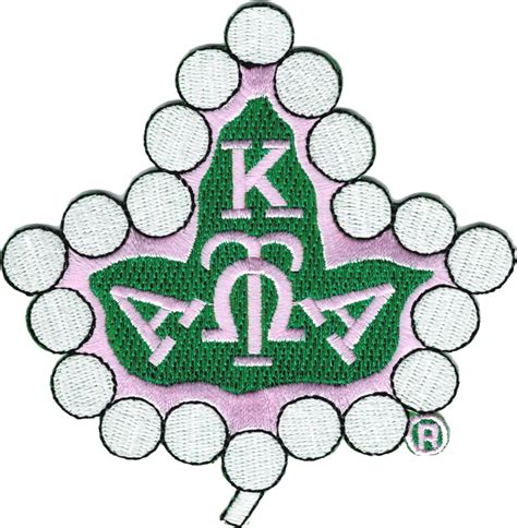 Alpha Kappa Alpha Pearl Ivy Leaf Iron On Patch White 4 Product