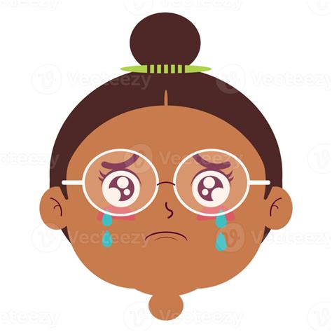 Niña Llorando Cara Dibujos Animados Lindo 14319055 Png