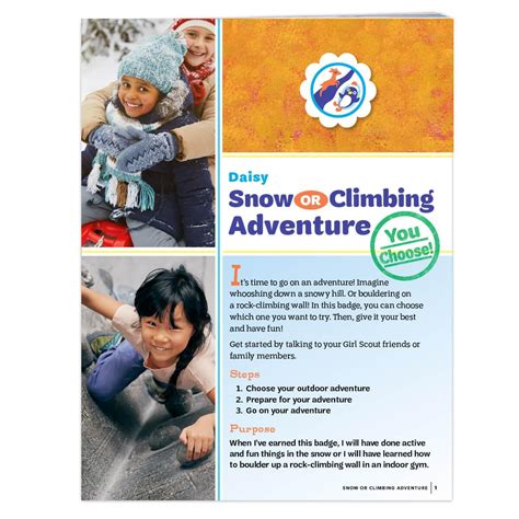 Daisy Snow Or Climbing Adventure Badge Requirements Girl Scout Shop