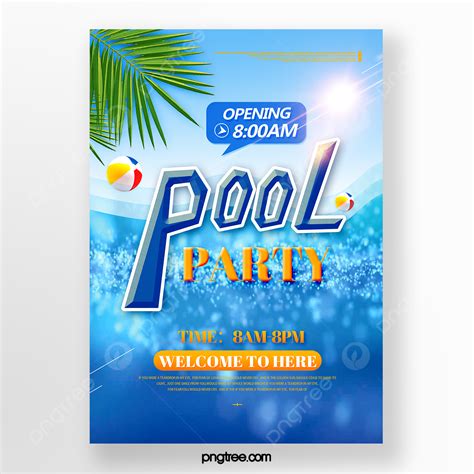 Fashion Pool Party Poster Template Download On Pngtree