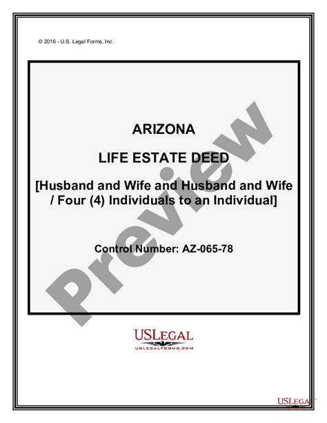 Arizona Life Estate Deed From Two Married Couples To An Individual