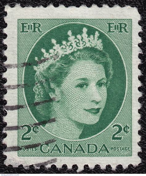 2 Cents Elizabeth Ii 1954 Queen Elizabeth Ii Canada Stamp 1480