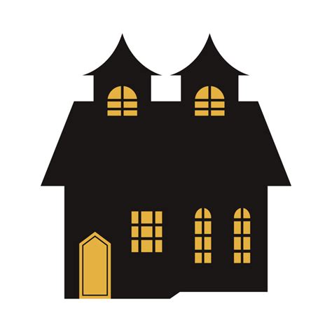 Haunted House Vector Design On A White Background Halloween Haunted