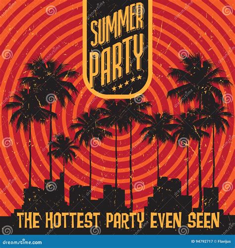 Abstract Summer Party Flyer Template Stock Vector Illustration Of