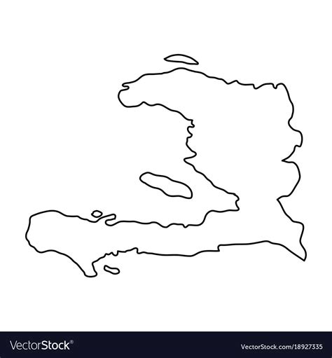 Haiti Map Of Black Contour Curves On White Vector Image
