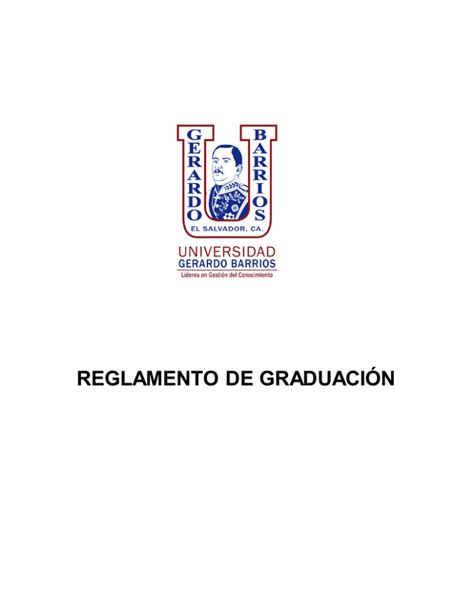 reglamento de graduación Universidad Gerardo Barrios