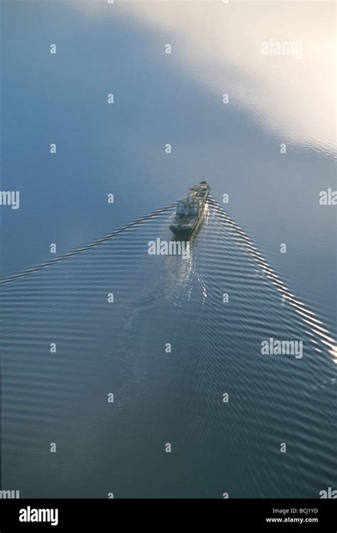 Aerial View Of Cargo Ship Cook Inlet Southcentral Ak Stock Photo Alamy