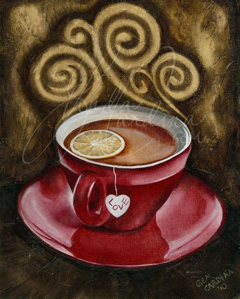 Red Tea Cup Love Blissful Moments Etsy In 2021 Tea Cup Art Tea Art Coffee Cup Art