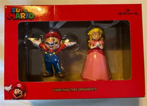 Hallmark Princess Peach And Super Mario Brothers Christmas Tree Ornament Set Of 2 2400 Picclick