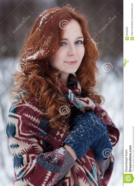 Portrait Of Attractive Young Redheaded Woman Stock Image Image Of