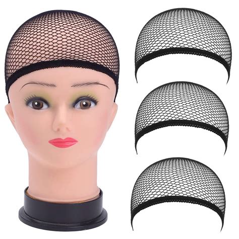 yayiaclooher 3 pc wig caps elastic stocking wig liner cap nylon stretch mesh nylon caps mesh