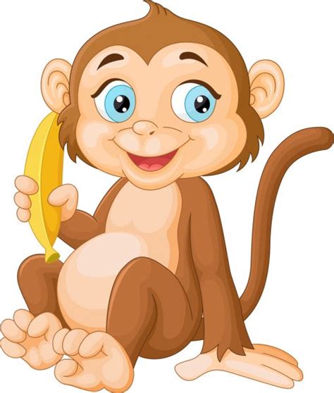 Cartoon Cute Monkey Sitting — Stock Vector © Tigatelu 70910319