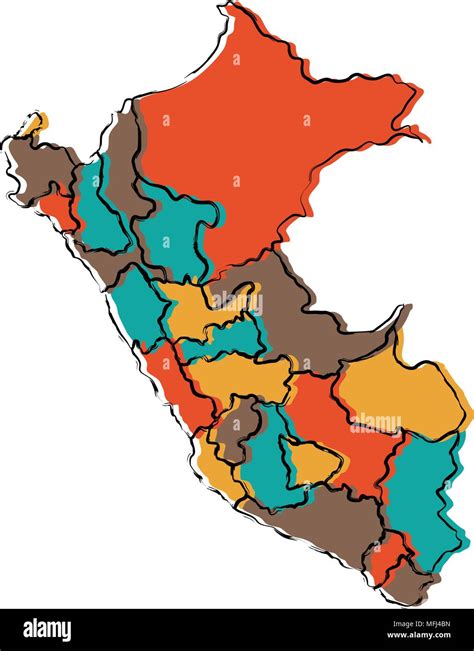 Mapa Político De Perú Imagen Vector De Stock Alamy