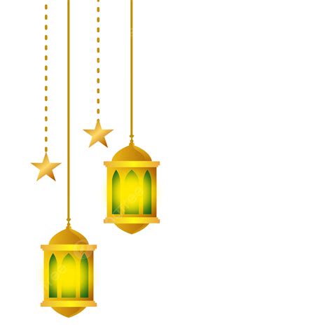 Lámpara De Linterna Islámica árabe Dorada Y Estrella Vector Png