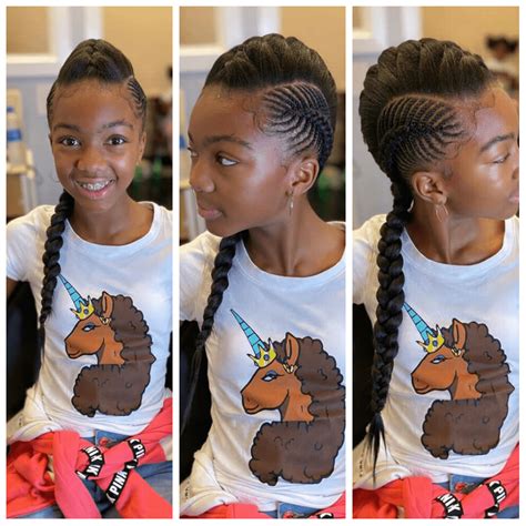 Clipkulture Lovely Mohawk Cornrows Hairstyle For Girls