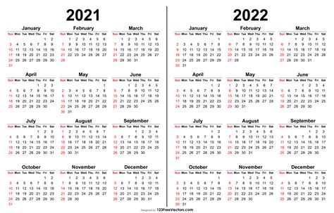 2021 And 2022 Calendar Printable 12 Templates Calendar Printables Riset