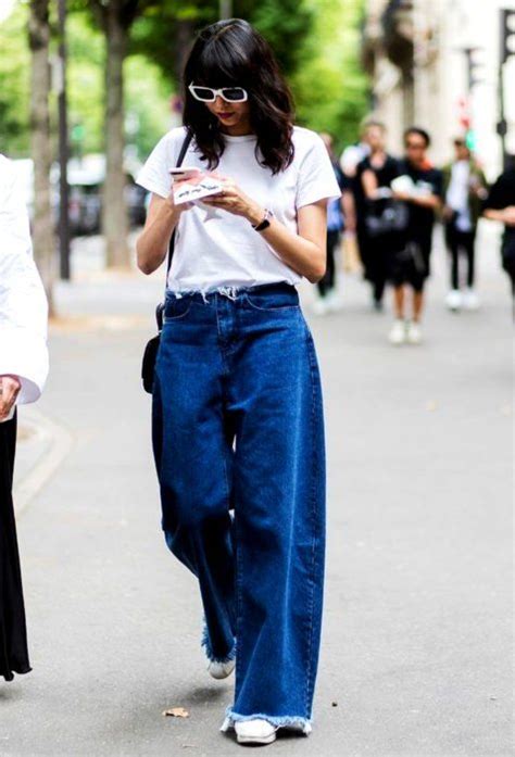 26 Outfits Con ‘baggy Jeans Para Que Tus Piernas Se Sientan Libres Wide Leg Jeans Outfit How