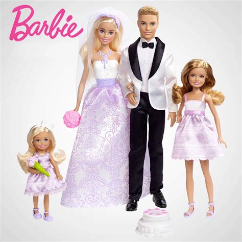 4pcs Original Barbie Doll Collection Limited Edition Dreams Wedding Suit Toys Beautiful Barbie