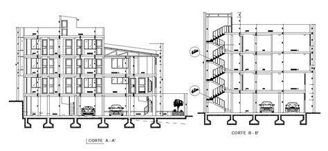 Apartment Section With Foundation Detail Download Dwg File Cadbull