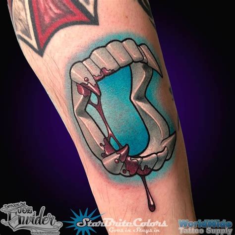 Vampire Teeth Tattoo By The Best Tattoo Artist In Ct Cracker Joe