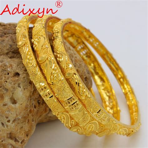 Adixyn 67cm26inch Dubai Bangles For Women Gold Color Bracelets Ethiopianarabmiddle East