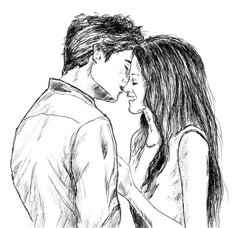 When drawing two people kissing, always start from the forehead to the nose, as starting at the top will make it easier for you later, and is an important foundation when drawing people kissing. An Awesome Love Story - Faiza - F@iz Love For Faiz@