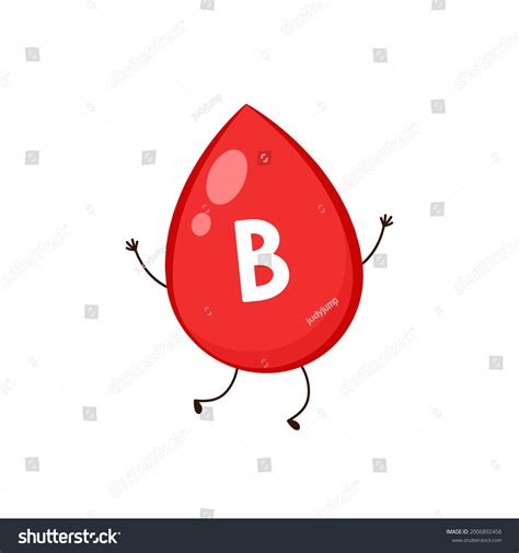 Blood Group B Cartoon Character Blood Stock Vector Royalty Free
