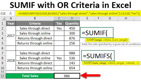 Sumif With Or In Excel How To Use Sumif With Or Criteria In Excel