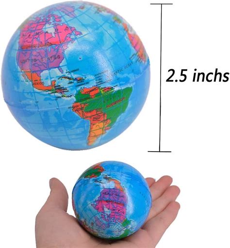 Wabjtam 12 Pack Squeezable World Stress Balls For Kids Mini World Globe