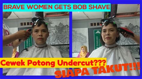 Women Gets Undercut Extreme Haircut Wanita Potong Undercut Youtube