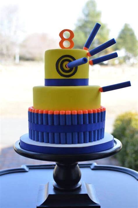 Easy fun cakes are a staple around our house for birthdays and this easy nerf gun cake is no exception. 19 Incredible Nerf Birthday Party Ideas - Spaceships and ...