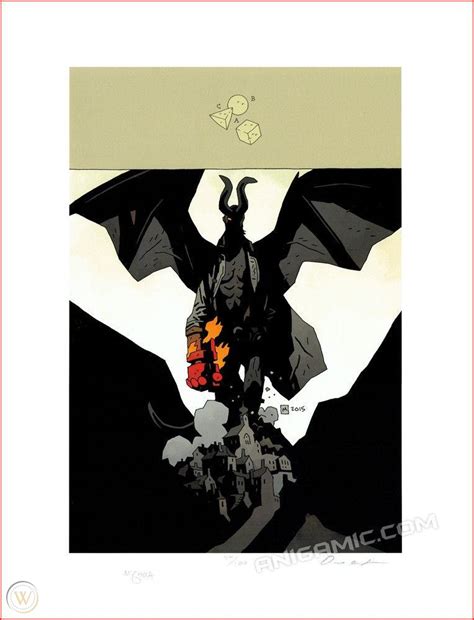 Hellboy In Hell 10 Cover Art Print Mike Mignola Signed W Coa Limited