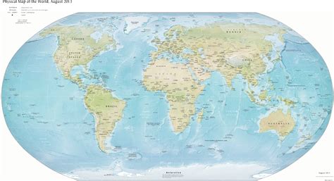 Clipart Physical Map Of The World