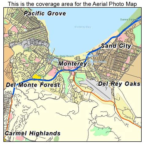 Aerial Photography Map Of Monterey Ca California