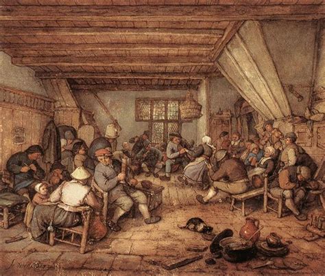 Feasting Peasants In A Tavern 1673 Adriaen Van Ostade