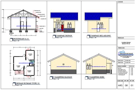 Denah Rumah Type 36 Beserta Tampak Dan Potongan Pdf Homecare24