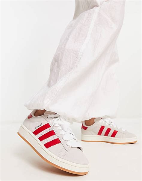 Adidas Originals Campus 00s Trainers In White And Red Asos