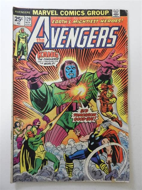 The Avengers 129 1974 Vg Condition Mvs Intact Moisture Stain Tape