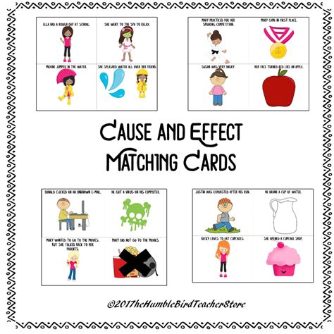 Cause And Effect Matching Game The Humble Bird Teacher