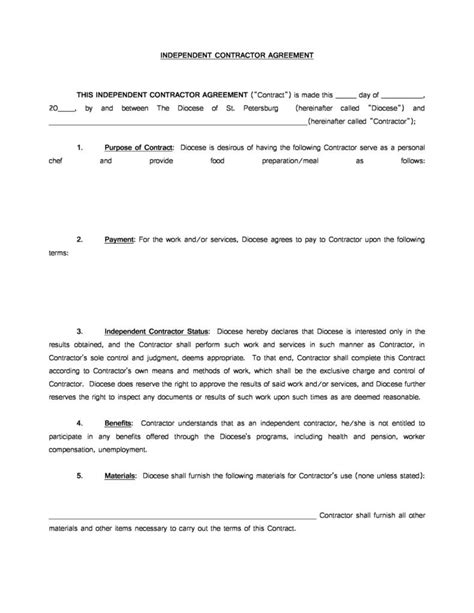 50 Simple Independent Contractor Agreement Templates Free