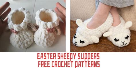 Easter Sheepy Slippers Free Crochet Patterns