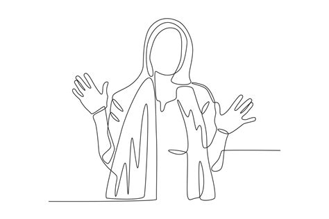 a woman is taking a photo with her hands raised holi one line drawing 36375191 vector art at